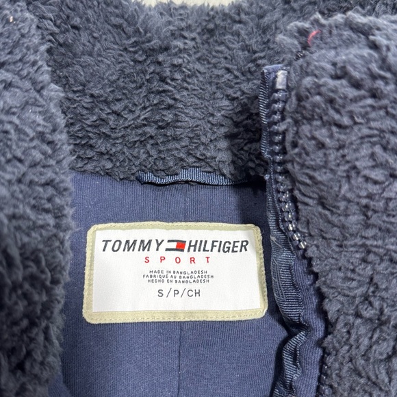 Vintage Tommy Hilfiger Sport Sherpa Teddy Jacket Small Red, White & Blue Fleece - Picture 3 of 6